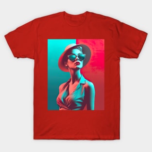 Minimalistic art of Fashion Girl, spas, casinos and salon bars T-Shirt